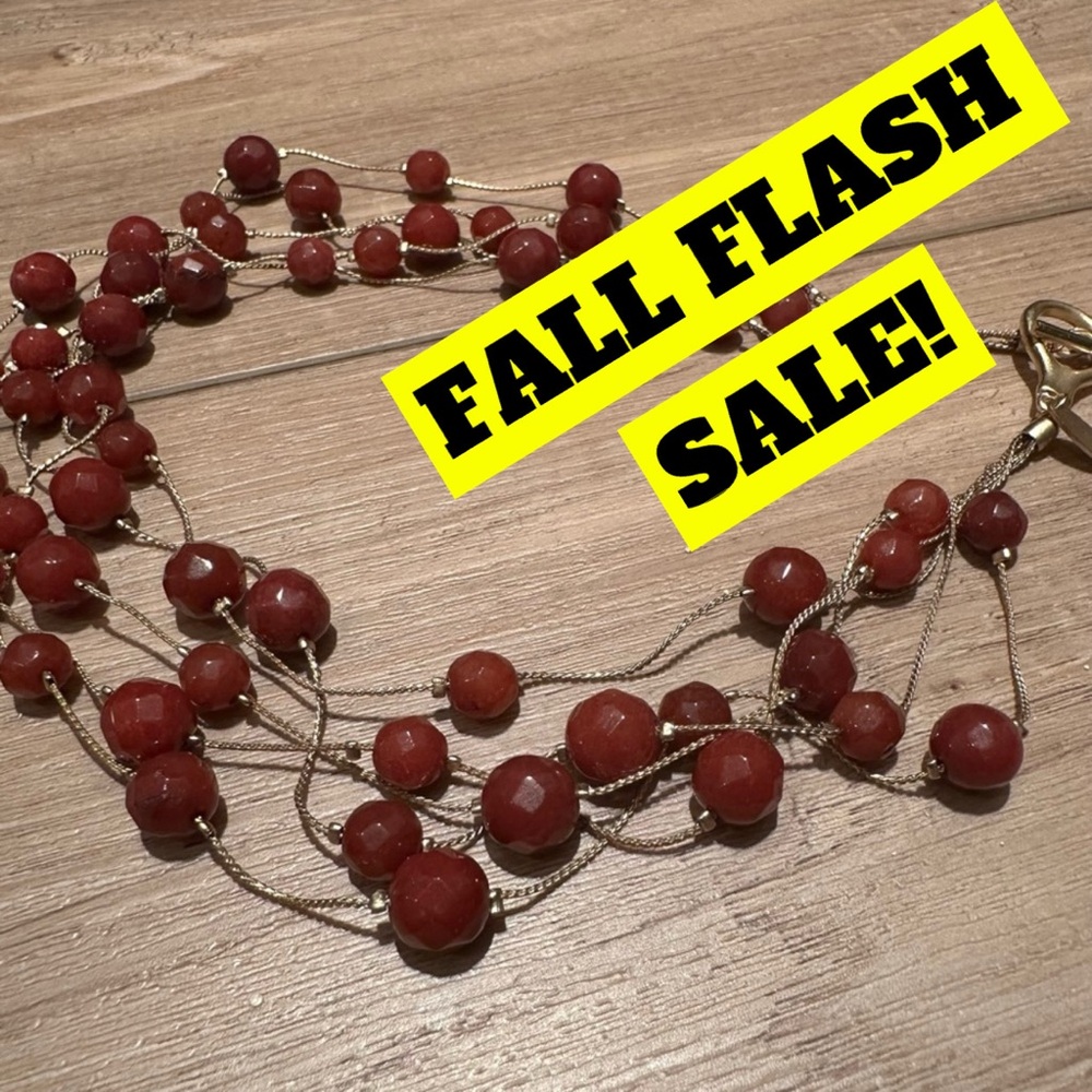FALL FLASH SALE! Talbots Multi-Strand Red Beaded Necklace